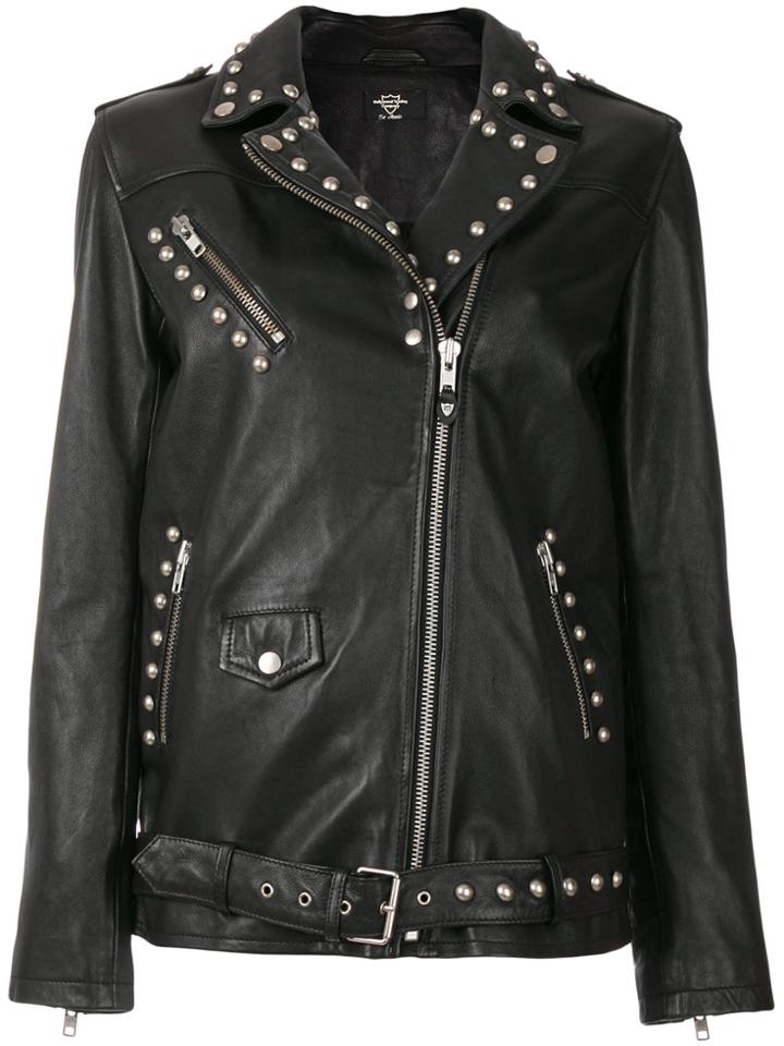 Htc Hollywood Trading Company Studded Biker Jacket - Black
