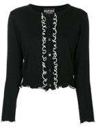 Boutique Moschino Frill Button Placket Cardigan - Black