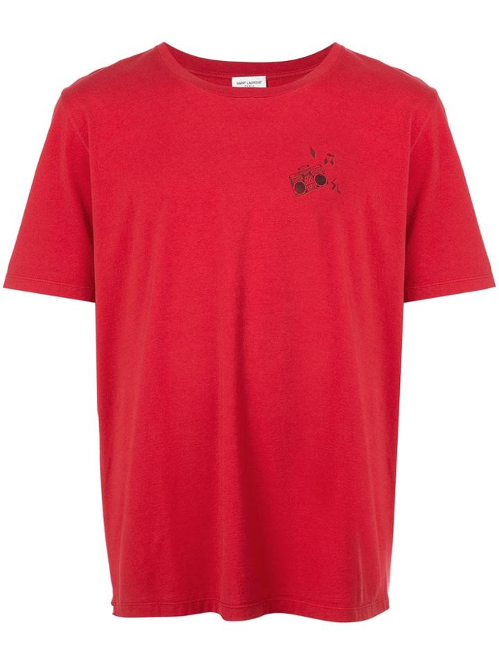 Saint Laurent Speaker Motif Stamp T-shirt - Red
