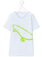 Il Gufo - Striped Skateboard Print T-shirt - Kids - Cotton/spandex/elastane - 12 Yrs, Blue