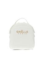 Gaelle Bonheur Gold Logo Backpack - White