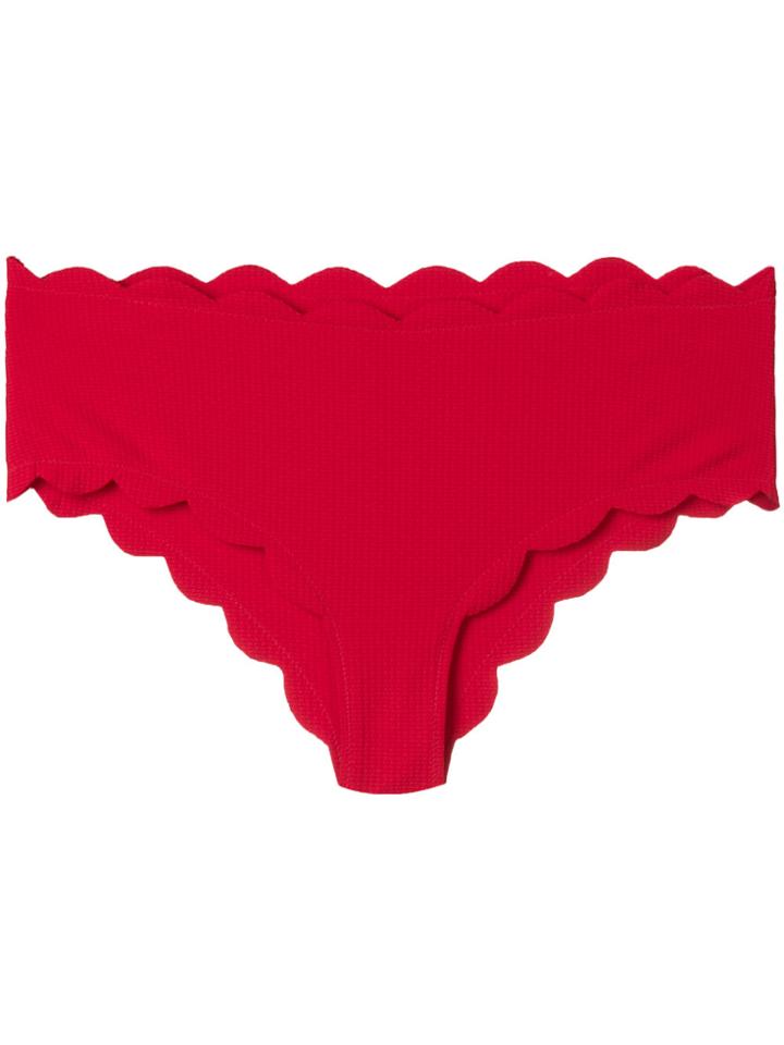 Marysia Scalloped Trim Bikini Briefs - Red