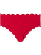 Marysia Scalloped Trim Bikini Briefs - Red