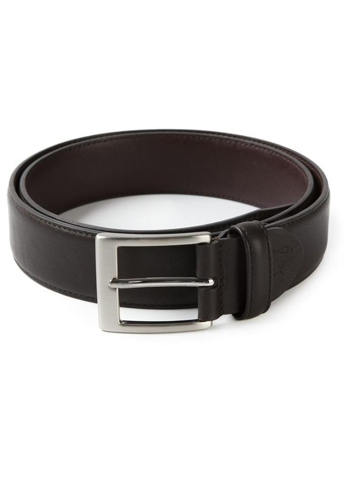 Canali Classic Belt, Men's, Size: 85, Brown, Leather