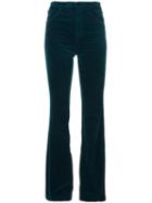 J Brand Flared Trousers, Women's, Size: 26, Green, Cotton/polyester/polyurethane/modal