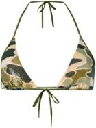 La Perla Make Love Triangle Bikini Top, Women's, Size: 32b, Green, Nylon/spandex/elastane