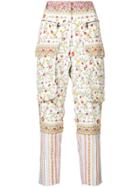 No21 Floral Cargo Trousers - White