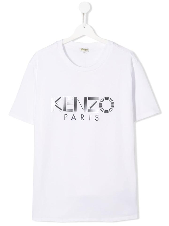 Kenzo Kids Teen Branded T-shirt - White