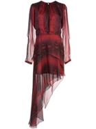 Amiri Snake Print Asymmetrical Dress - Red