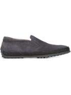 Tod S Slip-on Shoes, Men's, Size: 7, Grey, Rubber/suede/leather