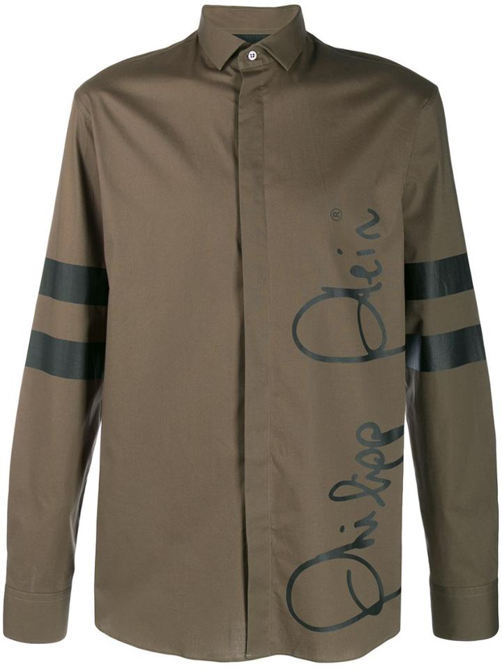 Philipp Plein Signature Logo Print Shirt - Green