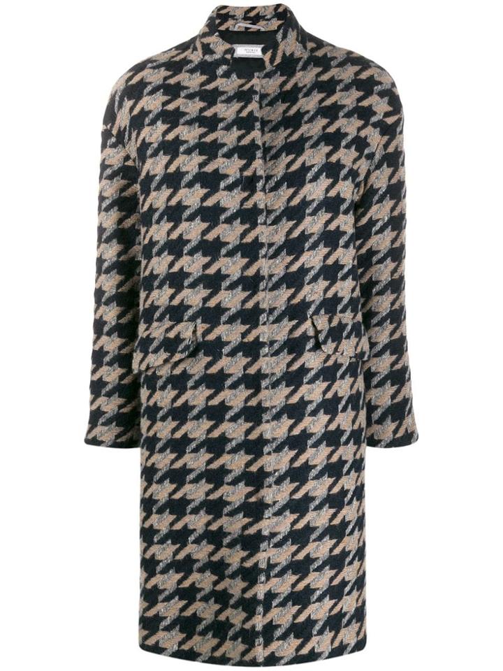 Peserico Geometric Pattern Coat - Brown