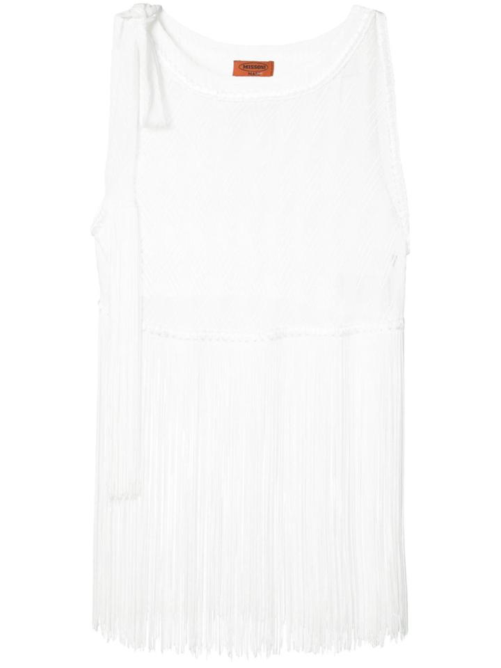 Missoni Knit Fringed Top - White