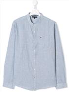 Tommy Hilfiger Junior Mandarin Collar Shirt - Blue