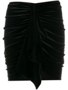 Alexandre Vauthier Draped Velvet Mini Skirt - Black