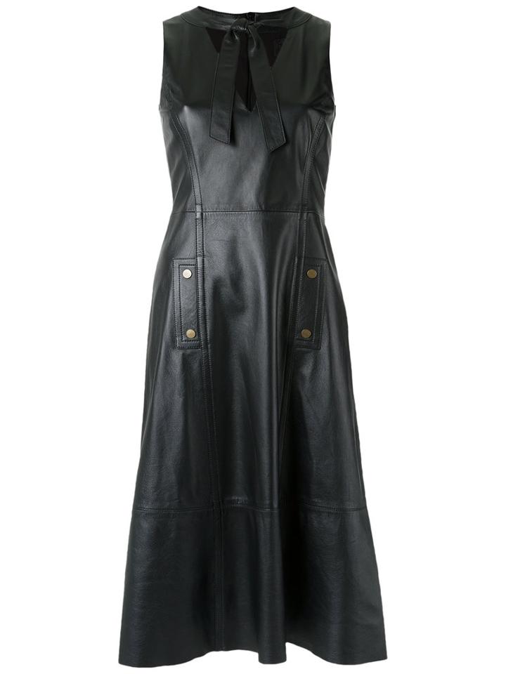 Talie Nk - Leather Midi Dress - Women - Leather - 40, Women's, Black, Leather