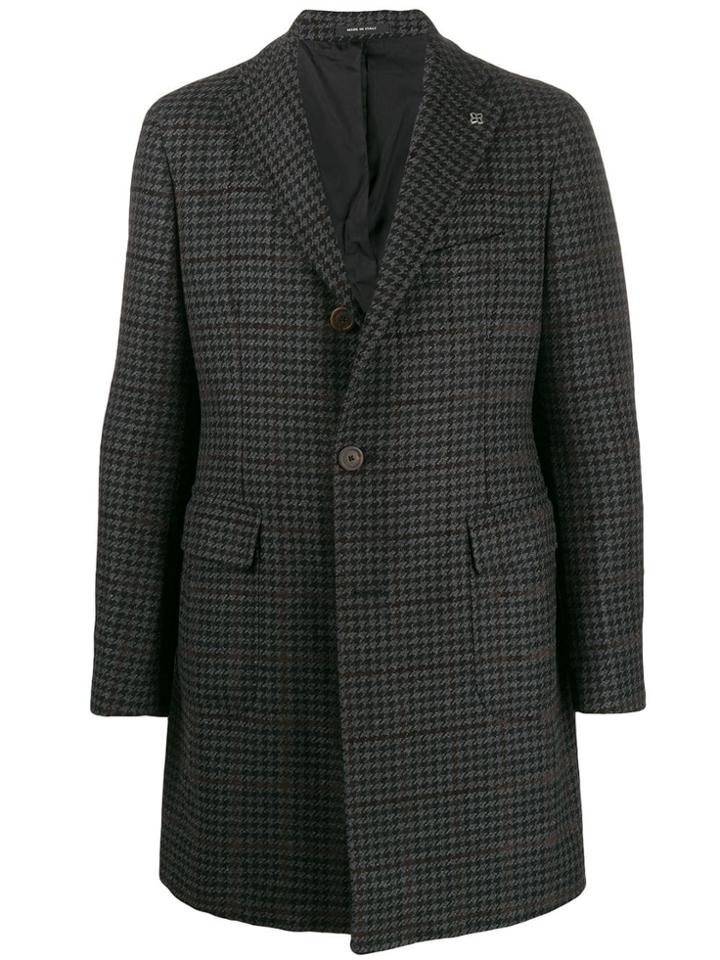 Tagliatore Logo Plaque Houndstooth Blazer - Grey