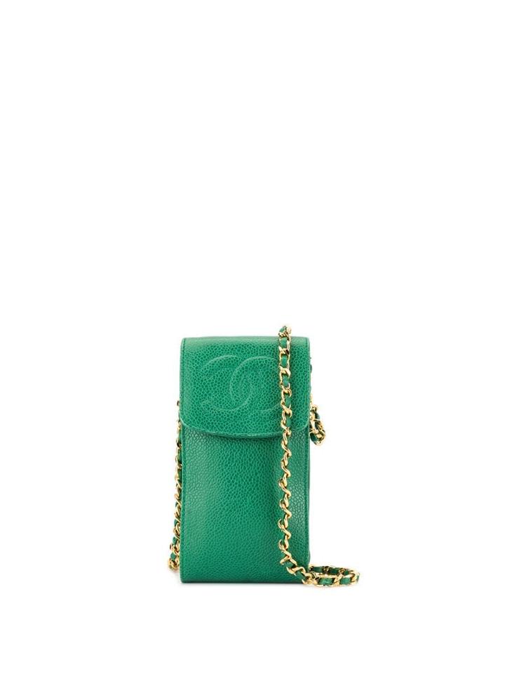 Chanel Pre-owned Cc Logo Shoulder Pouch Bag - Green