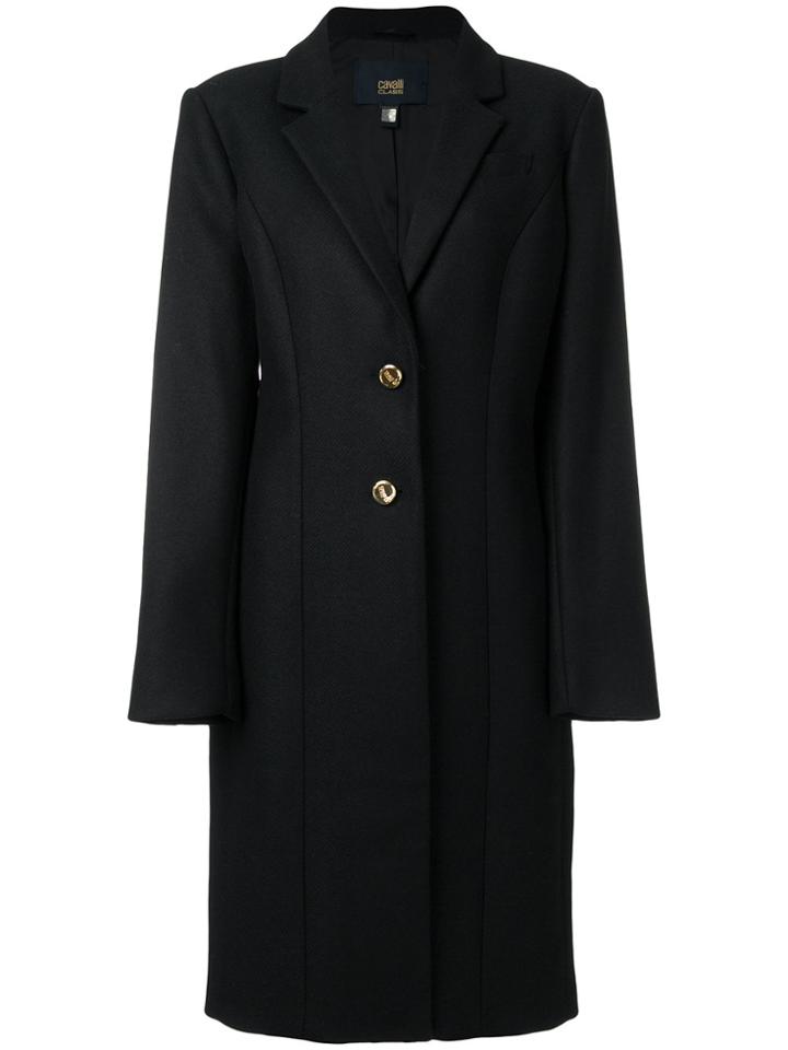 Cavalli Class Two Button Tailored Coat - Black