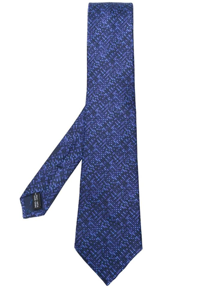 Salvatore Ferragamo Pixel Print Tie - Blue