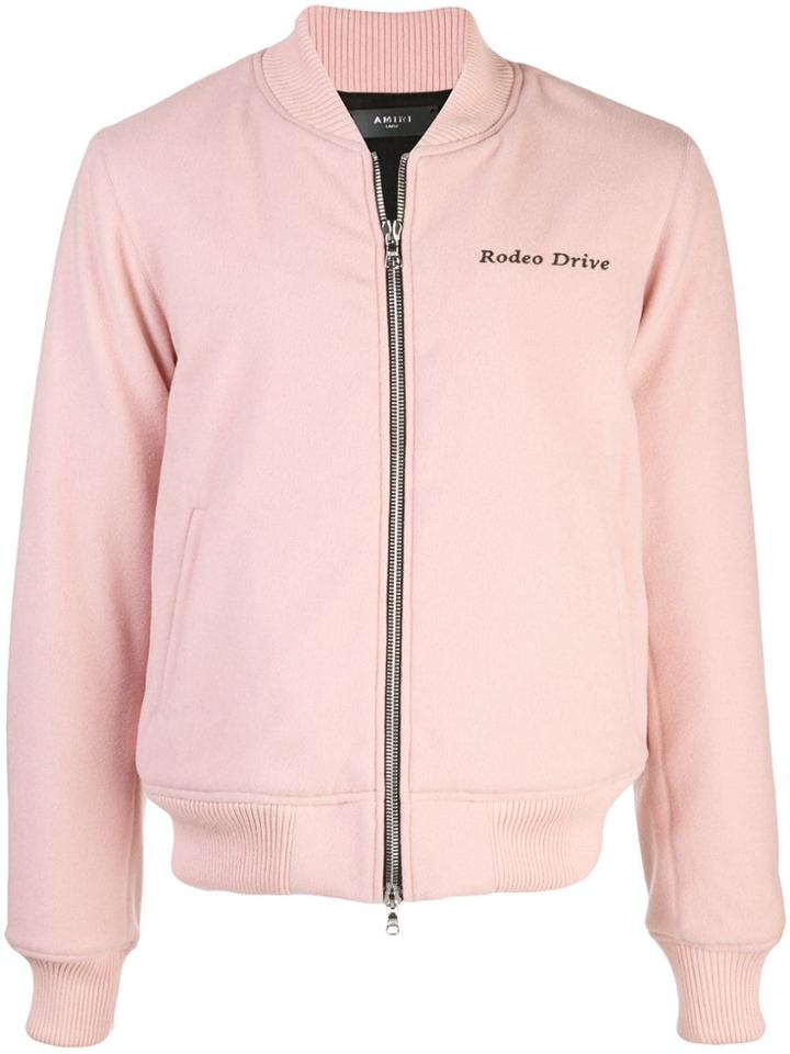 Amiri Beverly Hills Silk Bomber - Pink