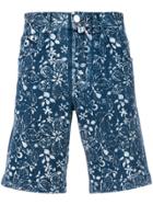 Jacob Cohen Floral-print Denim Shorts - Blue