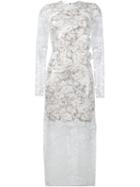 Preen By Thornton Bregazzi Sheer Floral Long Sleeved Dress