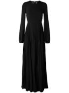 No21 Pleated Maxi Dress, Women's, Size: 40, Black, Acetate/silk