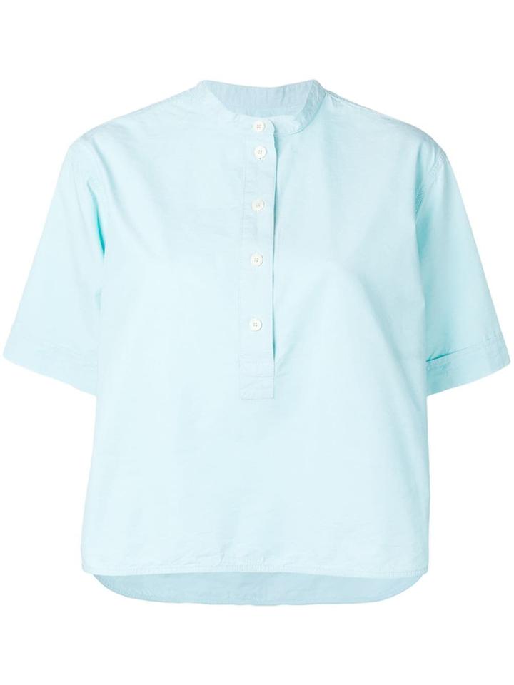 Ymc Collarless Shirt - Blue