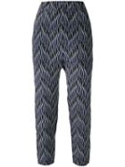 Marni - Printed Trousers - Women - Silk - 44, Blue, Silk