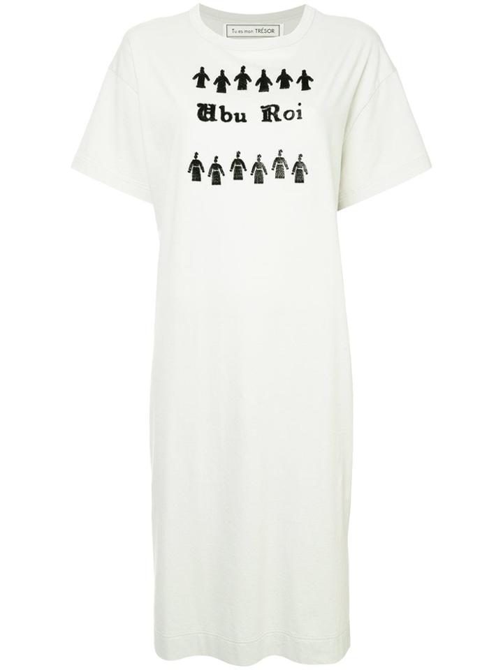 Tu Es Mon Trésor T-shirt Dress - Grey