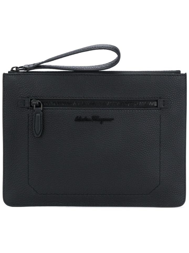 Salvatore Ferragamo Firenze Clutch - Black