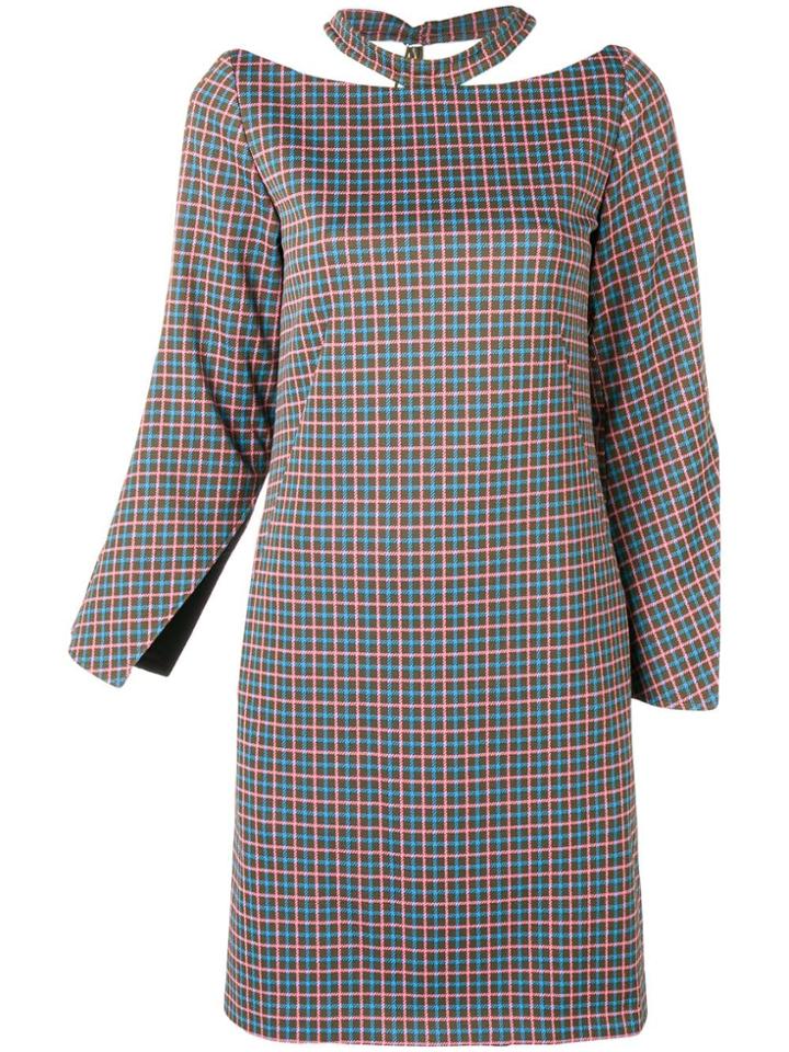 Aalto Checked Cut Out Dress - Green