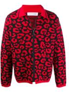 Riccardo Comi Leopard Pattern Cardigan - Red