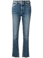 Re/done Frayed Hem Slim-fit Jeans - Blue