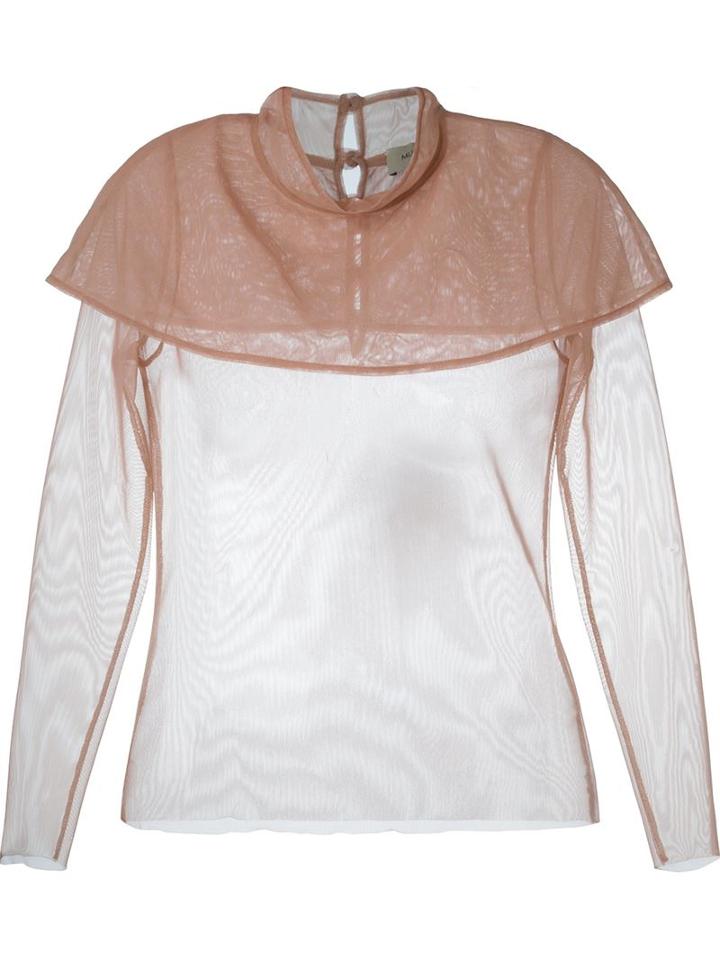 Murmur Shoulder Cape Tulle Blouse