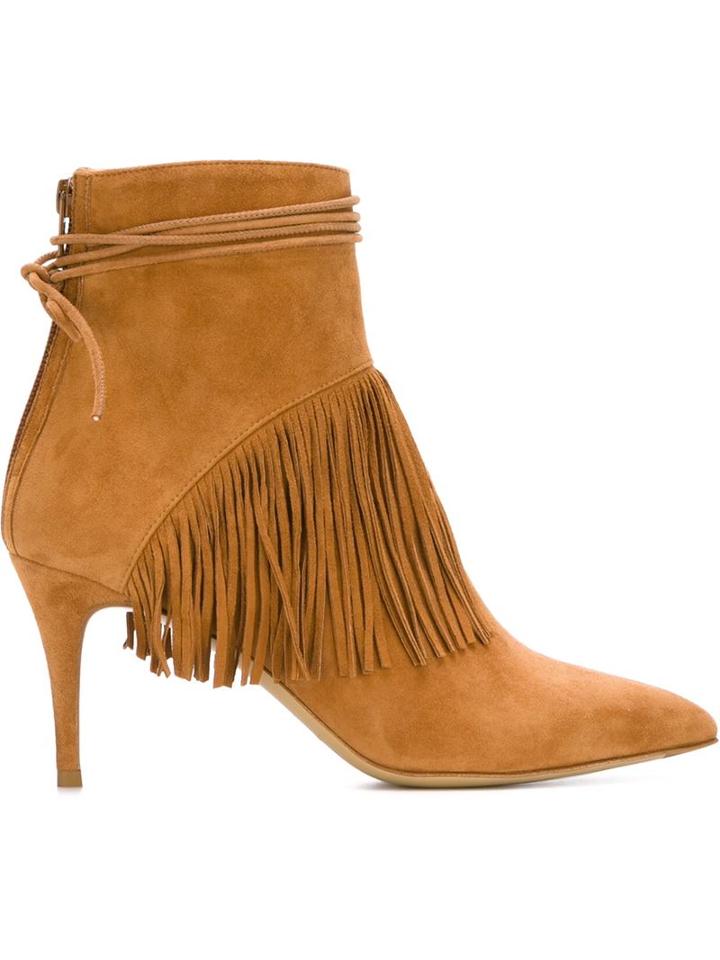 Bionda Castana Fringed Tie Wrap Ankle Boots