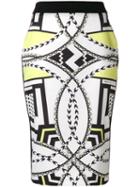 Versace Jeans - Printed Pencil Skirt - Women - Polyamide/spandex/elastane/viscose - 42, Yellow, Polyamide/spandex/elastane/viscose