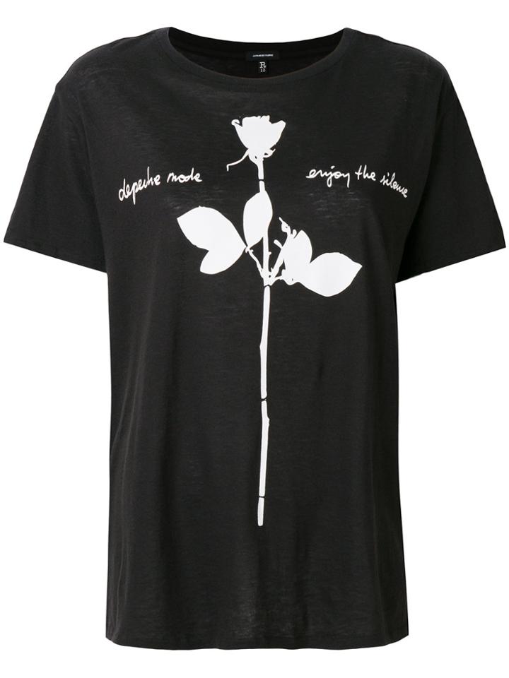 R13 Rose Print T-shirt - Black