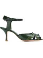 Sarah Chofakian Panelled Sandals - Green