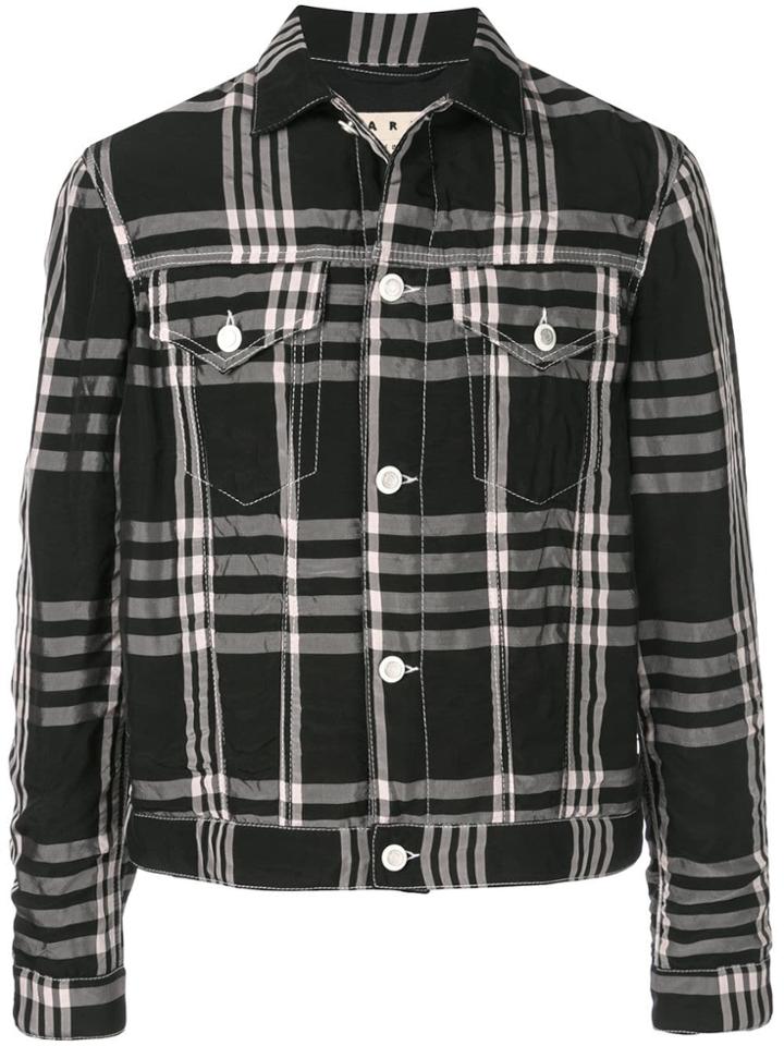 Marni Checked Shirt Jacket - Black