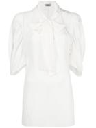 Prada Pussy Bow Gathered Blouse - White