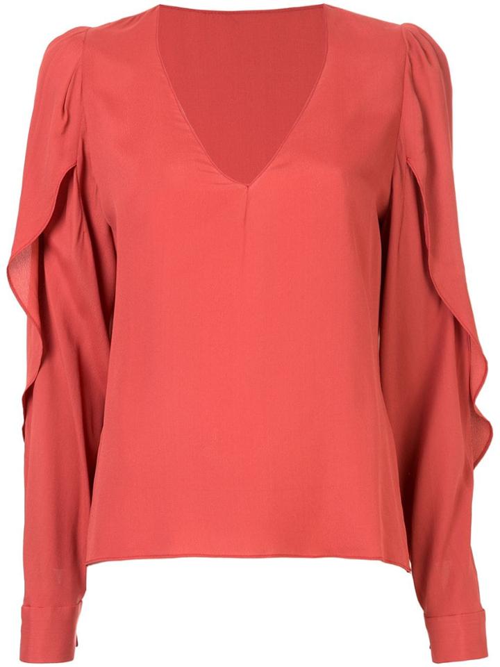 Bianca Spender Concorde Slit Sleeve Blouse - Red