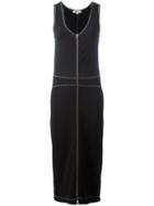 Mcq Alexander Mcqueen Front Zipped Midi Dress, Women's, Size: Medium, Black, Polyamide/spandex/elastane/viscose