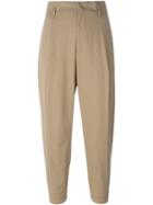 Jil Sander Tapered Trousers, Women's, Size: 40, Brown, Cotton/spandex/elastane