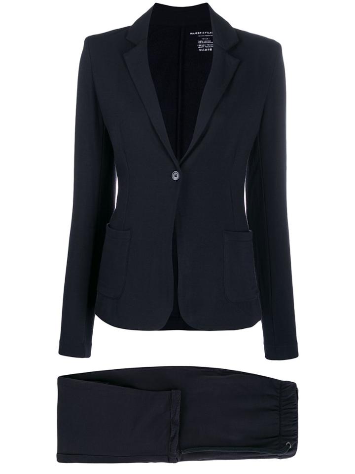 Majestic Filatures Cropped Trouser Suit - Blue