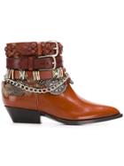 Philosophy Di Lorenzo Serafini Buckled Pointed Boots - Brown