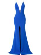 Alex Perry Front-slit Maxi Dress, Women's, Size: 4, Blue, Polyester/triacetate