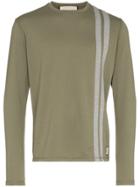 Prévu Contrast Stripe Long-sleeve Top - Green