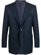 Canali Striped Fitted Blazer - Blue